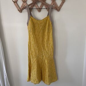 Patagonia Yellow and Grey Sun Dress Fit and Flare Cotton and Hemp blend Tank - 8